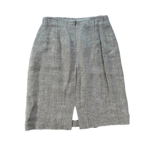 Ralph Lauren Purple Label Collection Silk Linen Blend Tweed Skirt Brown Size 10 - Picture 6 of 6